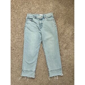 EUC LOFT I Women's High Rise Cropped Denim Jeans  I Size 6 I Raw Hem, Light Wash